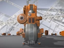 The Walking Mech Neck Orange Version Low-poly 3D model