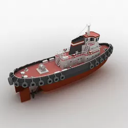 Towboat Tugboat  Low-poly 3D model