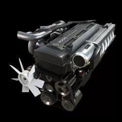 Toyota 2JZ-GTE Engine Low-poly 3D model