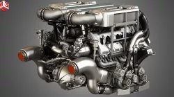 Veyron 8 Litre Engine - W16 Engine With 4 Turbochargers 3D model