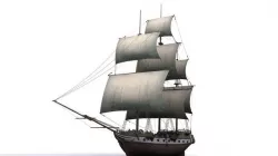 Warship brig Low-poly 3D model