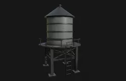 Water Tower Low-poly 3D model