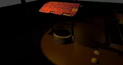  well with a wheelbarrow Low-poly 3D model