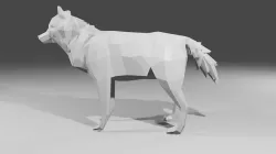 Wolf lowpoly 3D model