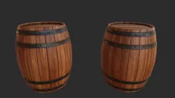 Wood Barrel  Low-poly 3D model