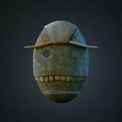 Wood Voodoo mask Low-poly 3D model