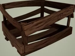 Wooden Crate Low-poly 3D model