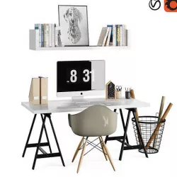Workplace  Scandinavianwooden 3D model