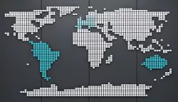 World Map Wall Art Pin 3D model