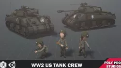 WW2 US Tank Crew Low-poly 3D model