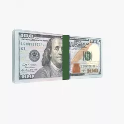 100 Dollar Bills Stack 3D model