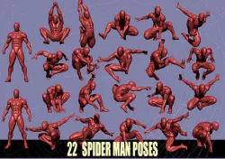 22 Spider man full body poses 3D model