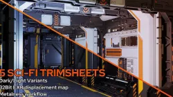 5 Sci-Fi trim sheets 3D model