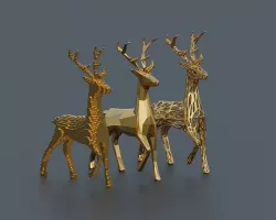 Abstract statue deer geometry models 3D model