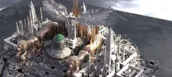 Advanced High civilization city with statues 3D model