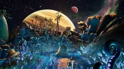 Alien Planet Fantasy Environment - Grassland Plants Low-poly 3D model