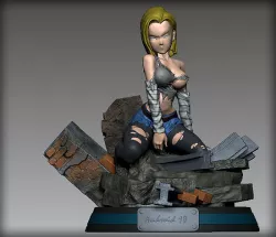 Android 18 on the rocks normal version 3D model