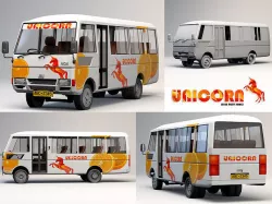 asian minibus  3D model