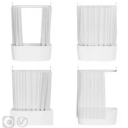Bath Curtains and Bathtub Villeroy and Boch Oberon 3D model