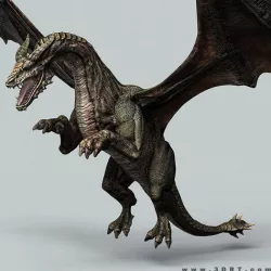 Battle Dragon armored mount  Low-poly 3D model