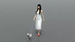 Beauty walking dog walking dog animation 3D model