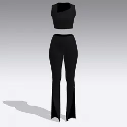 BLOUSE ANND PANT LOOK SLIT PANT 3D model