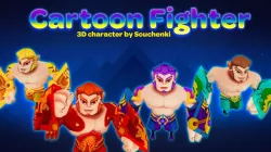 Cartoon Fighter Low-poly 3D model