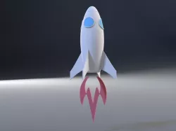 Cartoon Rocket 3D model