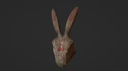 Carved Wooden Hare Mask Low-poly 3D model