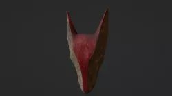 Carved Wooden Hound Mask Low-poly 3D model