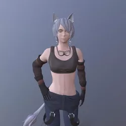 Catgirl low-poly character Low-poly 3D model