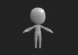 Chibi Character Base Low Poly-Rigged Low-poly 3D model
