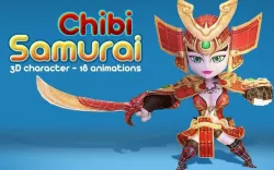 Chibi Samurai Low-poly 3D model