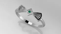 Chocolate shape gold ring emerald gem printable R22 3D model