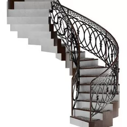 Circle Stairs with Carpet Low-poly 3D model