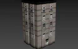 City Flat Tower Block  - Game Ready Low-poly 3D model