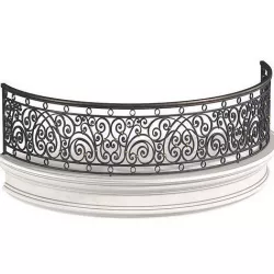 Classic Round balcony Forged Fence 3D model