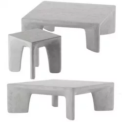 Coffee Side Table West Elm Contemporary Low Leg 3D model
