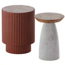 Coffee Side Table West Elm Fluted Odin 3D model