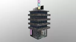 Cyberpunk City - Building 17 Low-poly 3D model