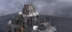 Dark Lord Floating Castles with stone interior  3D model