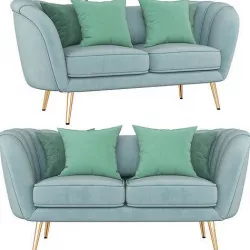 Deals on Alexandrea Velvet Flared Arm Loveseat 3d model Low-poly 3D model