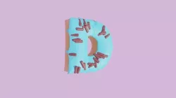 Donuts Alphabet D 3D Low-poly 3D model