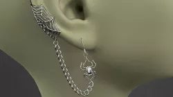 Ear cuffs Spider on web 3D model