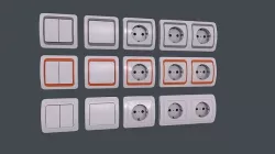 Electrical Switches and Outlets  Low-poly 3D model