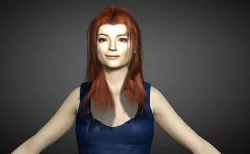 Emma Stone 3D model Low-poly 3D model