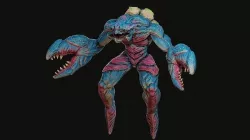 Fantasy crab mutant monster character Low-poly 3D model