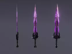 Fantasy Shadow Sword - Elemental Sword Low-poly 3D model