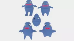  Fat Blob Monster  Low-poly 3D model