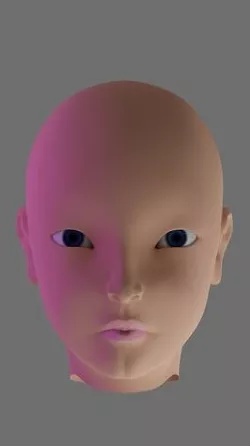 female face Low-poly 3D model